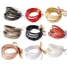 Charm Bracelets 5Pcs Bohemia Glitter Jelly Bangle Bracelet Set Bowtie PU Leather Hoop 45BC_ipsvogv.com