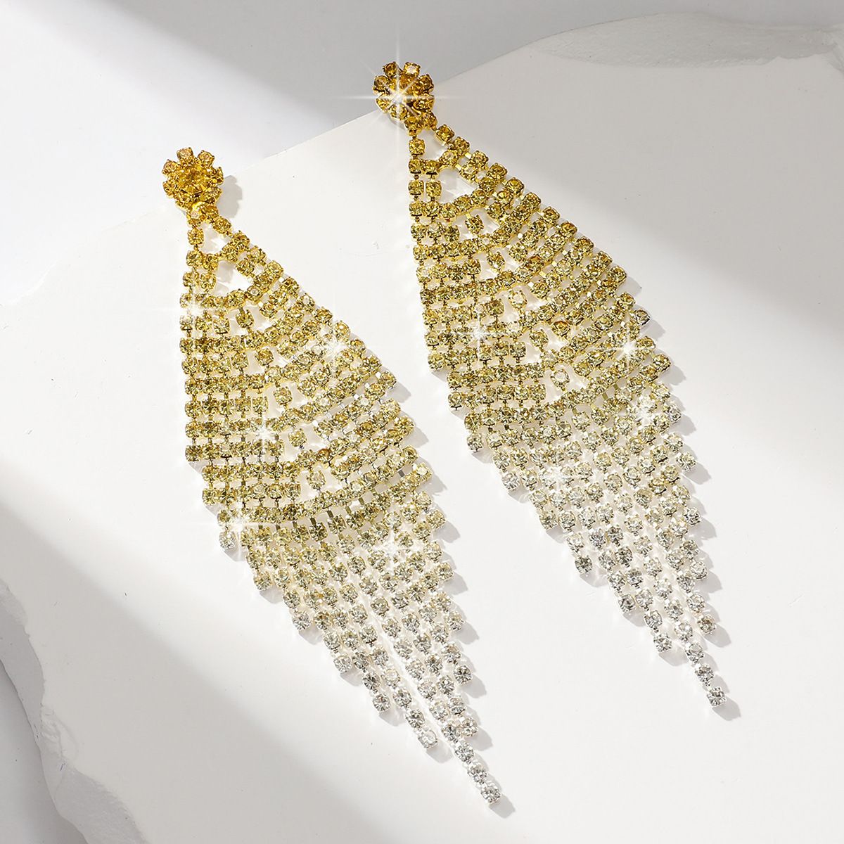 New fashion full diamond tassels high end light luxury style personalized design earrings _ipsvogv.com