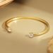 Personality Chic Minimalist Double Zircon Open Copper Plated K Gold Bracelet Bracelet_ipsvogv.com