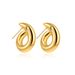 Unisex High End Irregular Earrings Real Gold Earrings Glossy Metal Earrings Light Luxury Style Twist Earrings_ipsvogv.com