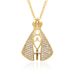 Fashion Gold Hollow Copper Gold Plated Zircon Lace Pendant Religious Necklace Jewelry Accessories_ipsvogv.com