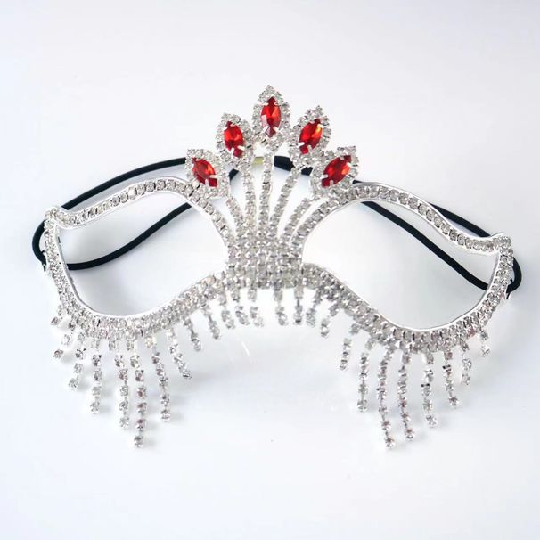 Tassel rhinestone mask for women, high end fashion, full diamond feather mask, masquerade accessories_ipsvogv.com