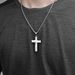 Hip hop style high gloss titanium steel cross necklace niche personality light cross pendant_ipsvogv.com
