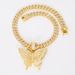 Hip Hop Style Jewelry Fashion Alloy Full Diamond Unisex Butterfly Pendant Cuban Chain_ipsvogv.com