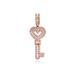 Super Flash INS Trend Square Diamond Clavicle Chain Heart Key Pendant High End Light Luxury Net Celebrity Necklace_ipsvogv.com