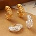 Metal Wind Winding Hollow Earrings Female Braided Earrings Irregular Niche Personality Commuting Summer All Match Earrings_ipsvogv.com