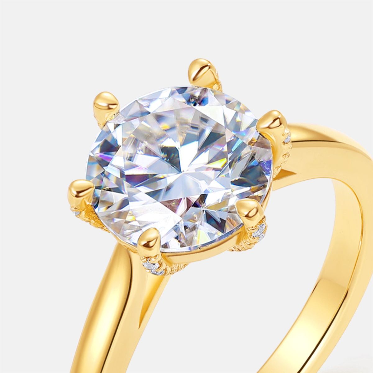 brilliant D Color Moissanite Diamond Ring Female S925 Silver Plated K Gold Moissanite Ring Engagement Proposal Ring Customization_ipsvogv.com