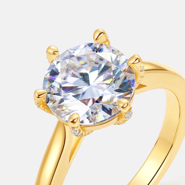 brilliant D Color Moissanite Diamond Ring Female S925 Silver Plated K Gold Moissanite Ring Engagement Proposal Ring Customization_ipsvogv.com