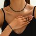 2024 Claw Loose Diamond Zircon Necklace Earrings Bracelet Set Three-Piece Clavicle Chain Evening Dress_ipsvogv.com
