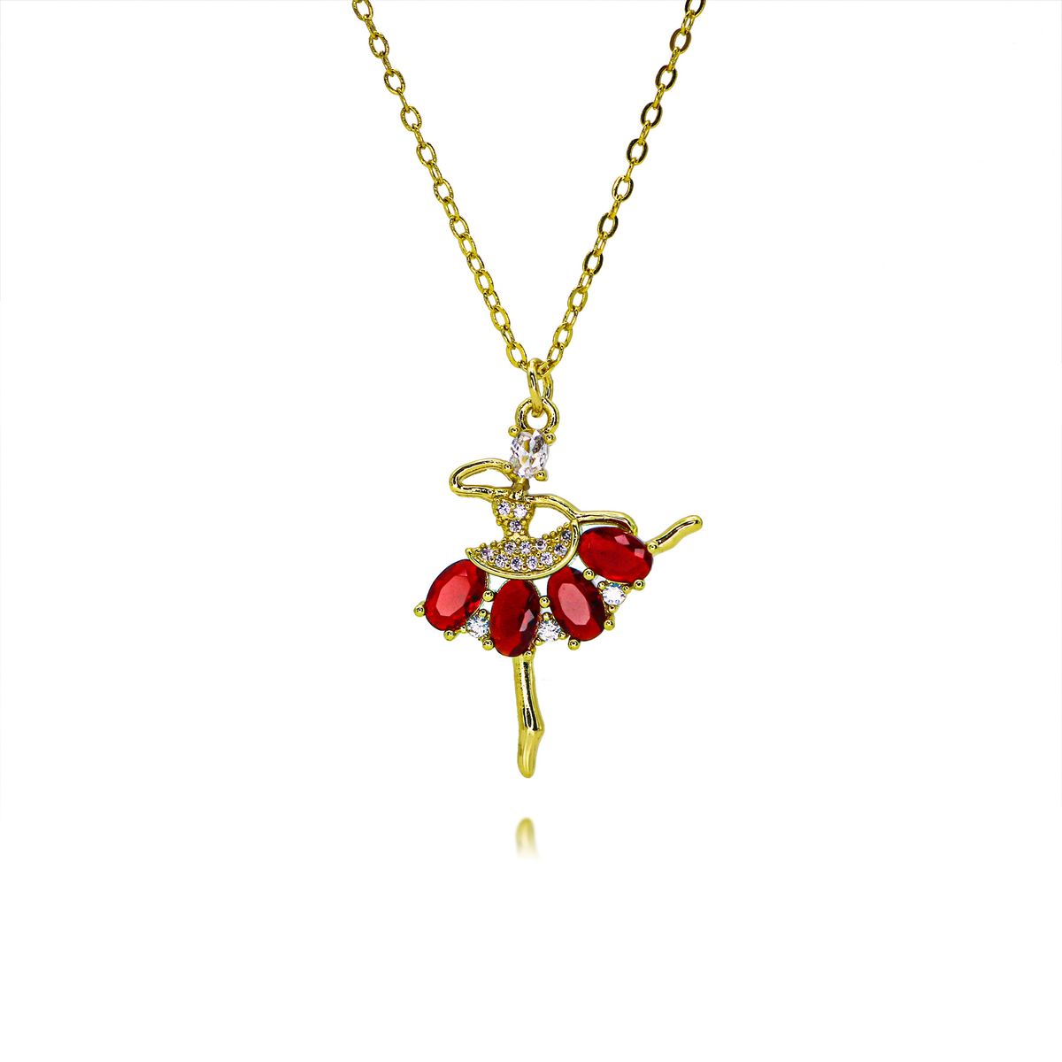 New Style Simple Diamond Dancing Girl Necklace Sweater Chain Ballet Girl Pendant Clavicle Chain Jewelry_ipsvogv.com