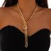 Punk Style Metal Texture Belt Buckle Personalized Geometric Collarbone Chain Necklace_ipsvogv.com