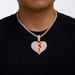 New Heart Wrenching Diamond Alloy Pendant, Trendy Hip-hop Cuban Chain Necklace, Men's Necklace_ipsvogv.com