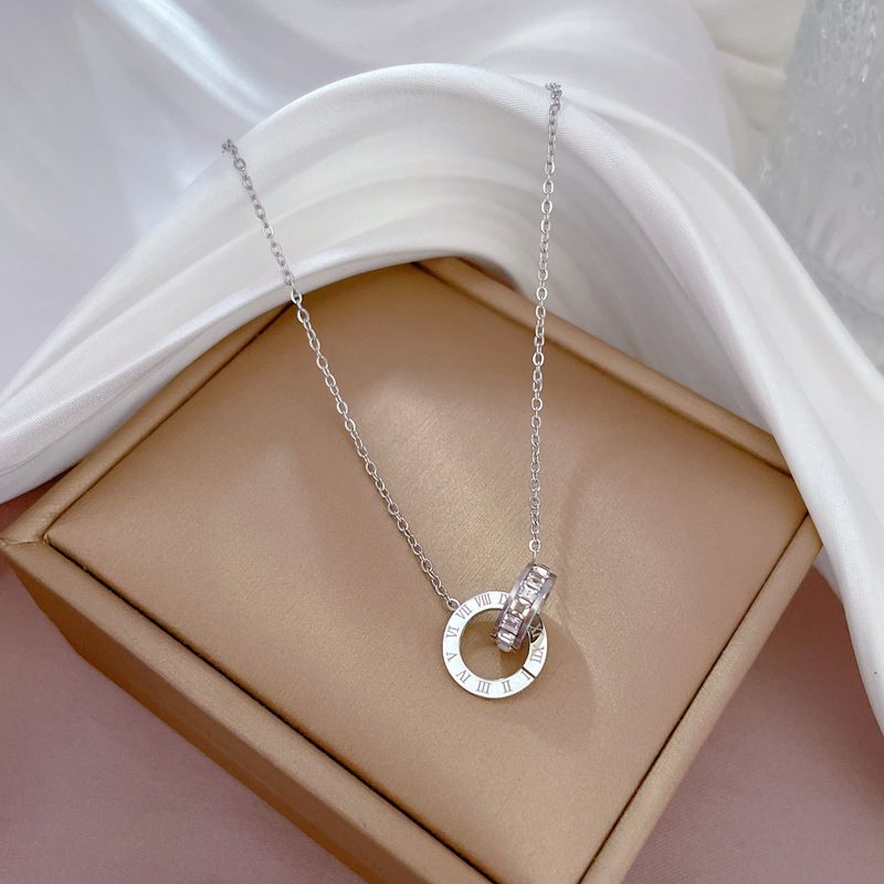 Body 【 Full Titanium Steel 】 Light Luxury And Extremely Simple Wind Double Ring Furnace Genuine Gold Necklace For 【 】_ipsvogv.com