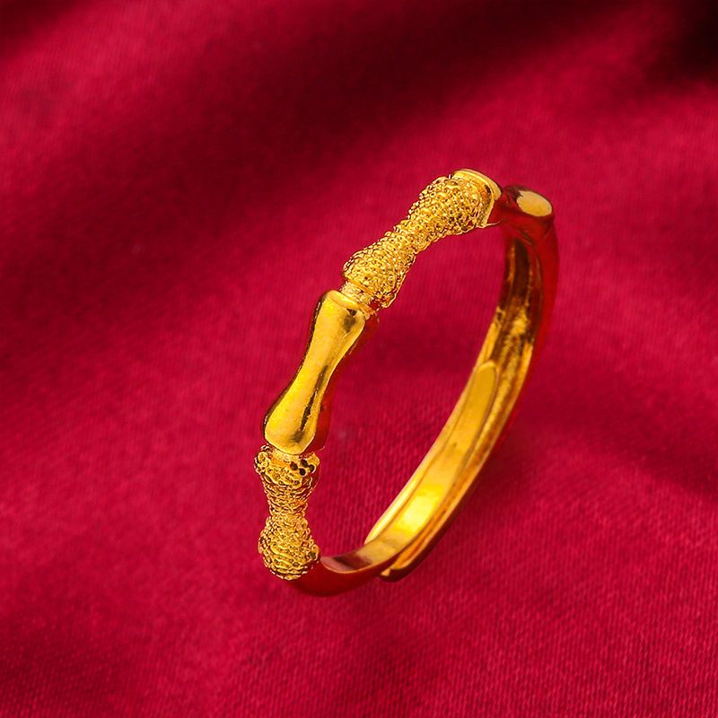New Ring For Men And Women, Bamboo Knot By Step Rising Jewelry, Plated Ring, Sand Gold_ipsvogv.com