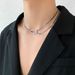 High End Simple Style Necklace Safety Buckle Necklace Titanium Steel Men's Double Layer Couple Light Luxury Clavicle Necklace_ipsvogv.com