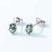 Egg Shaped Natural Water Grass Agate Earrings S925 Silver Six Claw Inlaid Green Moss Stone Earrings Simple And Fashionable_ipsvogv.com
