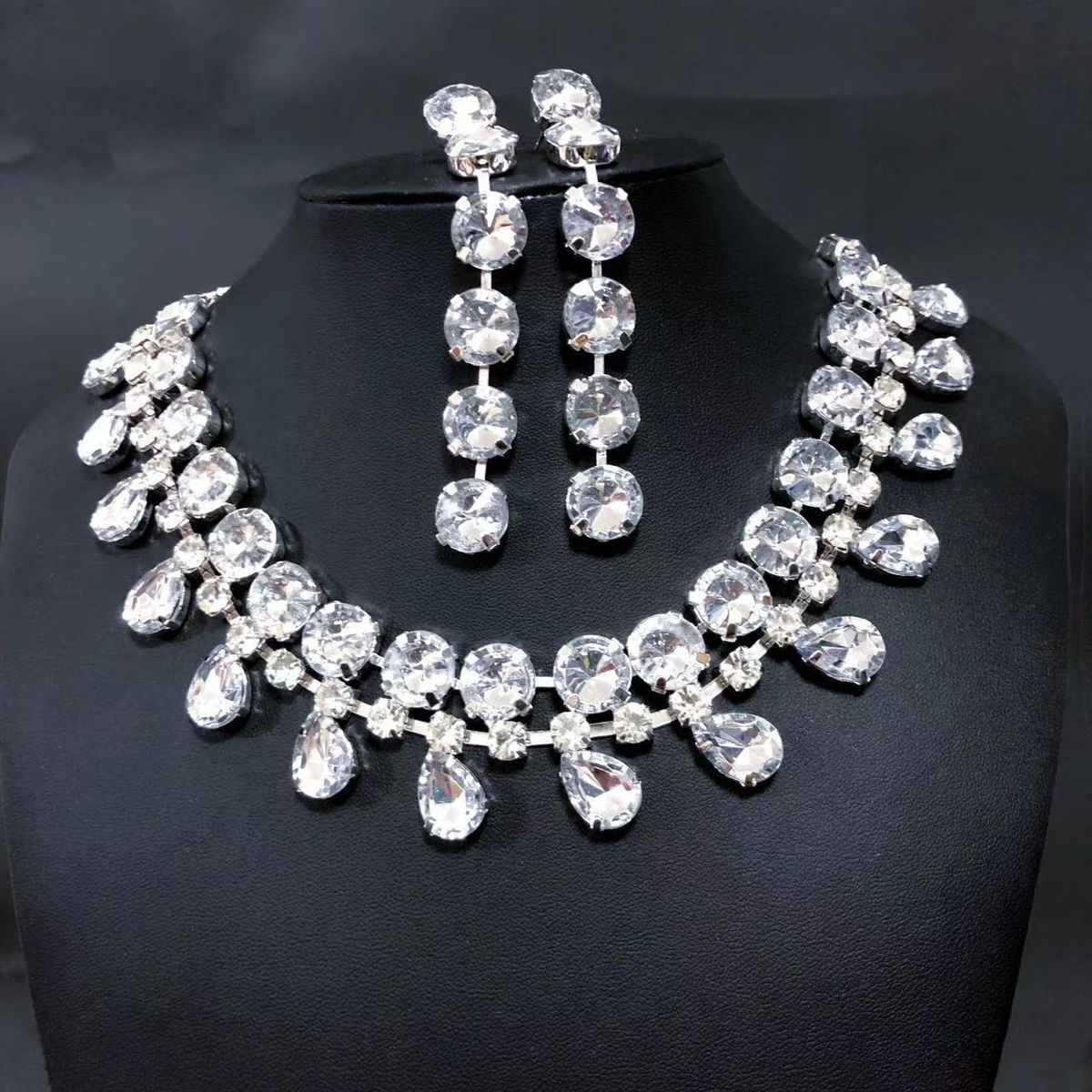 Simple style personality fashion earring necklace set party accessories ladies original_ipsvogv.com