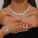 Popular Jewelry Set Luxury Wedding Party Women's Jewelry Round Diamond Necklace Earrings Set_ipsvogv.com