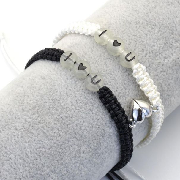 2Pcs/Set Luminous Letter I Love You Rope Bracelet Adjustable Sister Friendship Chain Bracelets For Women Men Couple_ipsvogv.com