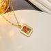 New Colored Zirconium Square Plate Pendant Necklace For Women In Bohemian Style Titanium Steel Lock Bone Chain Gold_ipsvogv.com
