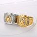 Men's Jewelry Popular Hip Hop HIPHOP Jewelry Titanium Steel Gold Plated Diamond Horse Head Men's Ring_ipsvogv.com