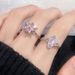 【 1351 People's Collection 】 High End Snowflake Pink Zircon Flower Clover Open With Niche Design Temperament, Light_ipsvogv.com