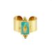 Design Sense Mangxing Fashion Gold Natural Stone Geometric Titanium Steel Ring Female_ipsvogv.com