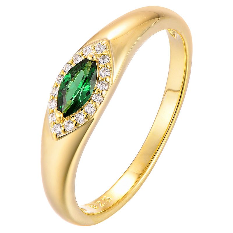 Silver ring for women niche high end luxury S925 sterling silver plated K gold diamond ring devil eye accessories jewelry_ipsvogv.com