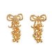 Brass Gold-Plated Sweet Cool Ins Style Niche Design Metal Beaded Round Bead Bowknot Tassel Earrings For Women_ipsvogv.com