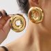 1 Pair Retro Simple Style Circle Water Droplets Heart Shape Iron Gold Plated Ear Studs_ipsvogv.com