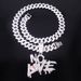 Unisex Hip Hop Full Diamond Letter Love NO LOVE Pendant Street Niche Hiphop Personality Cuban Chain_ipsvogv.com