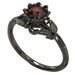 Sanjie's New Jewelry Women's Flower Shaped Electroplating Gun Black Handmade Inlaid Zircon Ring_ipsvogv.com