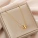 Stainless Steel Round Bead Pendant Necklace For Women Girls Gold Color Classic Simple Clavicle Chain Wedding Party Jewelry Gift_ipsvogv.com