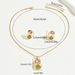Forest Style Gemstone Necklace & Earrings Set | Korean College Jewelry | Inlaid Long Clavicle Chain For Women_ipsvogv.com