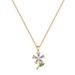 【 】 Green Leaf Five Petal Flower Light Luxury Charm Gorgeous Full Diamond Necklace Women's Versatile Clavicle Chain_ipsvogv.com
