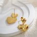 Women’s Jewelry Set Fashion Niche High End Temperament Fashion Earrings Irregular Folds Texture Double Heart Earrings For Women_ipsvogv.com