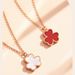 Women's Jewelry Ferris Wheel Original S925 Sterling Silver Jewelry Five Flower Clover Bracelet All Match High Grade Red Agate_ipsvogv.com