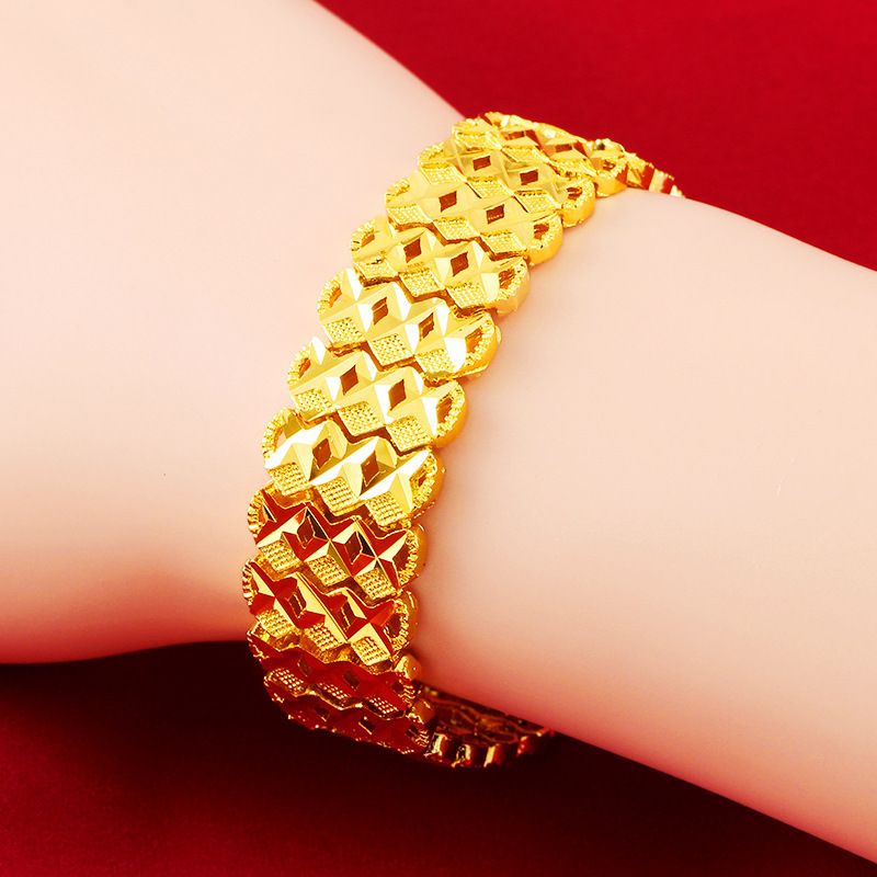 Hot Selling Jewelry 15.5mm Men's Plated Watch Chain Long-lasting Color Vietnam Sand Gold Bracelet_ipsvogv.com