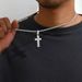 Hip Hop Full Dia Cross Pendant Couple Necklace Fashion OL Trendy Men's Cuban Chain Neckchain_ipsvogv.com