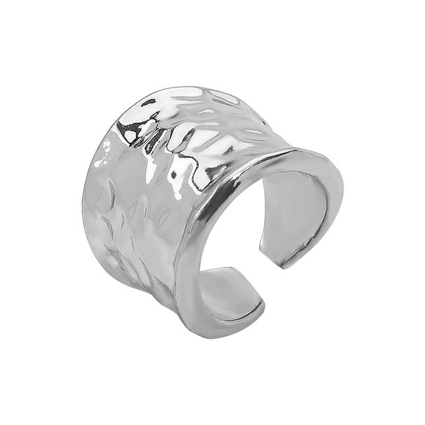 R0862 new metallic textured lava wide face with simple style and personality, irregular opening ring_ipsvogv.com