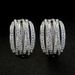 Cao Shi Geometric Line Ear Buckle Women's Multi Layer Cross Inlaid Diamond Charm Fashion Design Trendy Earrings_ipsvogv.com