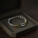 Men's Jewelry Hip Hop Jewelry Stainless Steel Bold Round Pearl Bracelet Personality Trend Color Matching Square Pearl Necklace_ipsvogv.com