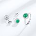 Cultivated Emerald S925 Silver Earrings Round Emerald Simple Earrings Renewable Gemstone_ipsvogv.com