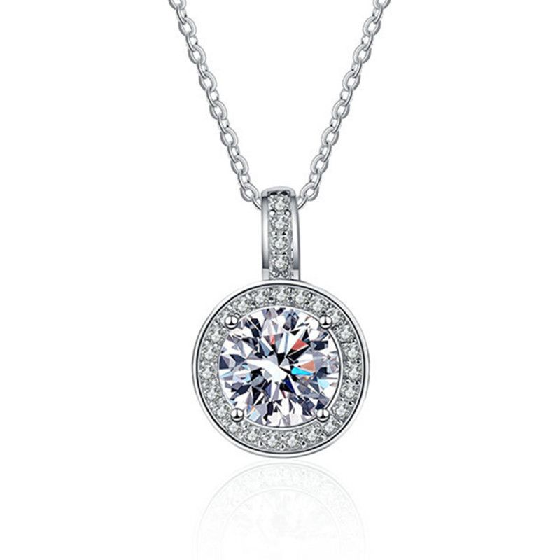 Live broadcast of 2-carat high carbon diamond necklace for women with hearts eight arrows round bag pendant and_ipsvogv.com