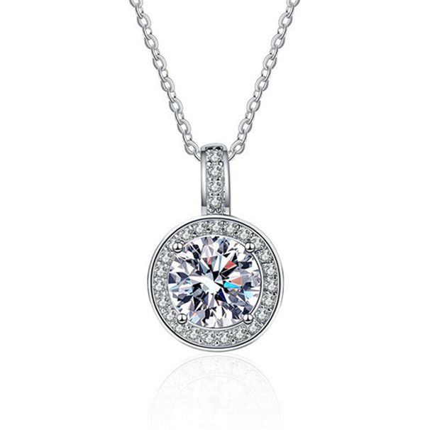 Live broadcast of 2-carat high carbon diamond necklace for women with hearts eight arrows round bag pendant and_ipsvogv.com