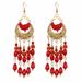 Ethnic style female water drop tassel earrings, bohemian crescent shaped earrings F6120_ipsvogv.com