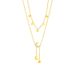 Korean double-layer stacked white shell star moon titanium steel versatile tassel clavicle chain jewelry necklace_ipsvogv.com