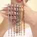 Bohemian Zircon Jewelry Set, Titanium Steel PVD Gold Plated Necklace & Bracelet, Adjustable Multicolor Beads Festival Jewelry For Women_ipsvogv.com