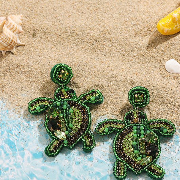 Women’s Jewelry Set Fashion Hot Sale Creative Rice Beads Hand Woven Seahorse Lobster Crane Turtle Ladies Earrings New Fashion Marine Animals_ipsvogv.com