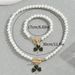 2024 Simple Heart Shaped Clover Women's Necklace, Bracelet, Jewelry Set, niche bead design, collarbone chain bracelet_ipsvogv.com